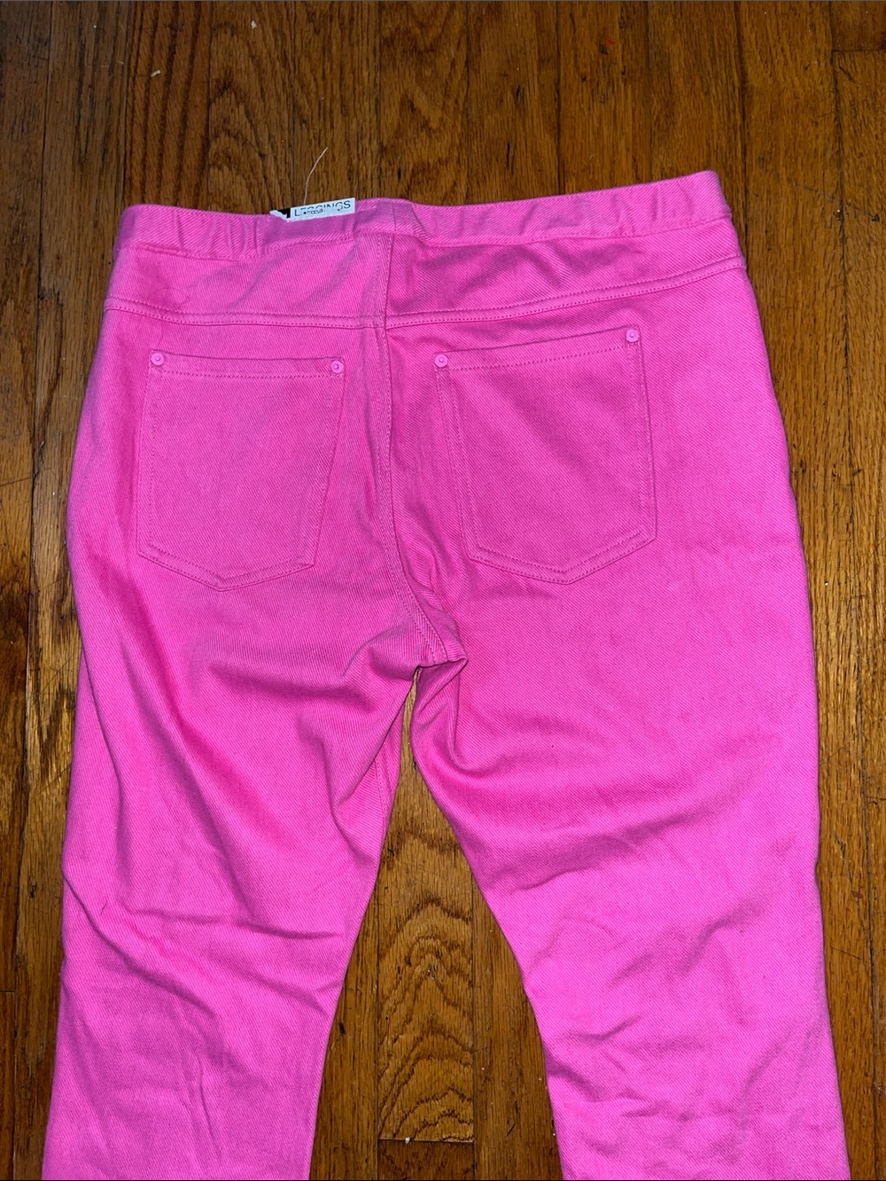 NWT Hue Bright Pink Denim Leggings Size Large - Picture 6 of 7